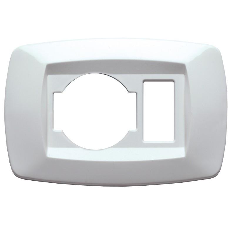 Placca presa schuko+1p feb avorio