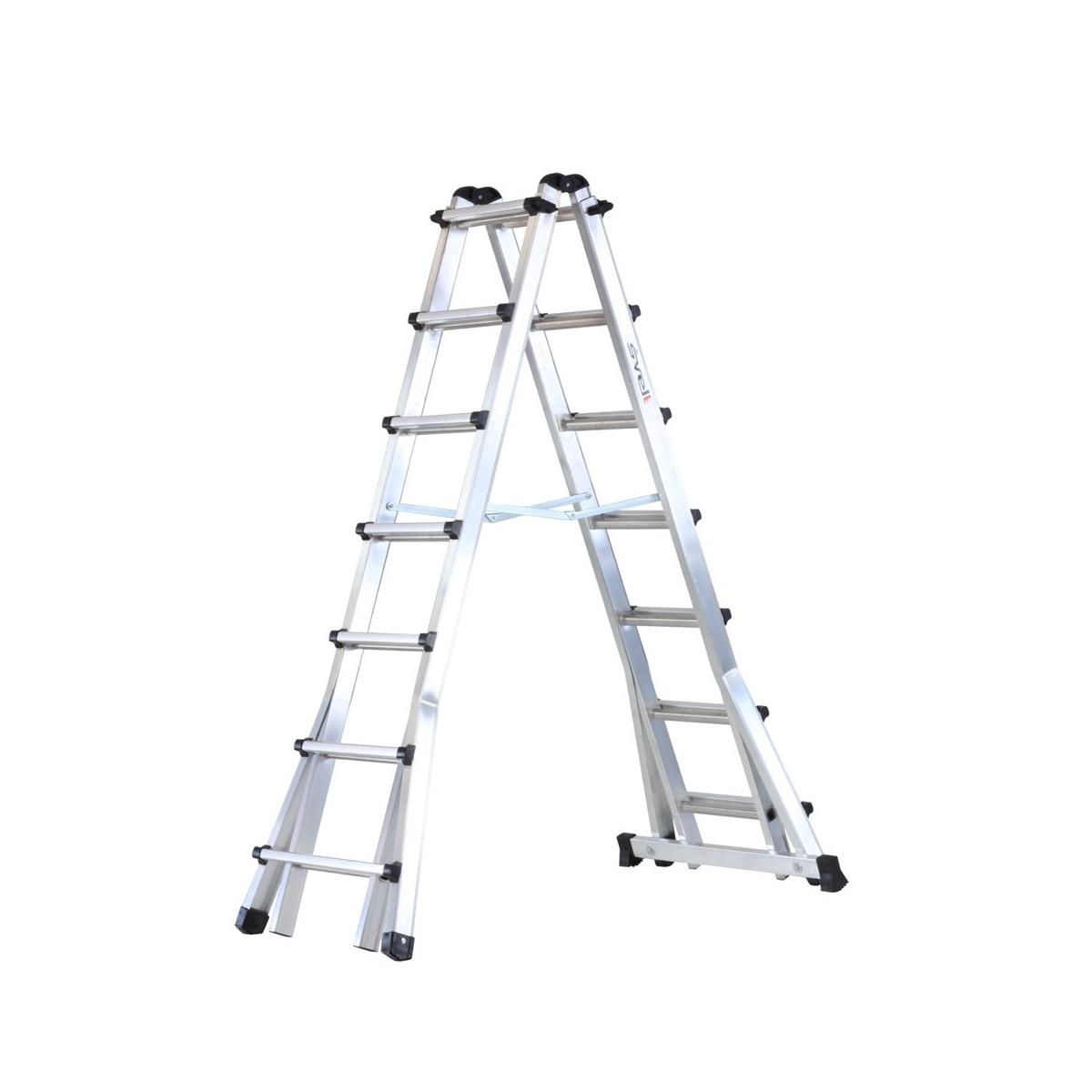 Scala telescopica in alluminio scalissima 12+12 forbice 3,10 mt retta 6,35 mt