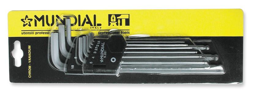 ASSORT. CHIAVE MASCHIO ESAG. LUNGA BALLEND 9 pz