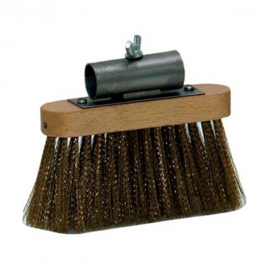 Spazzola scopa metallica da forno in ottone piccola 13x13 c/manico alluminio cm.175 fig.7