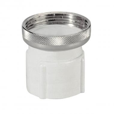 RACCORDO ABS BIANCO CON GHIERA IN OTTONE 1 1/4x40