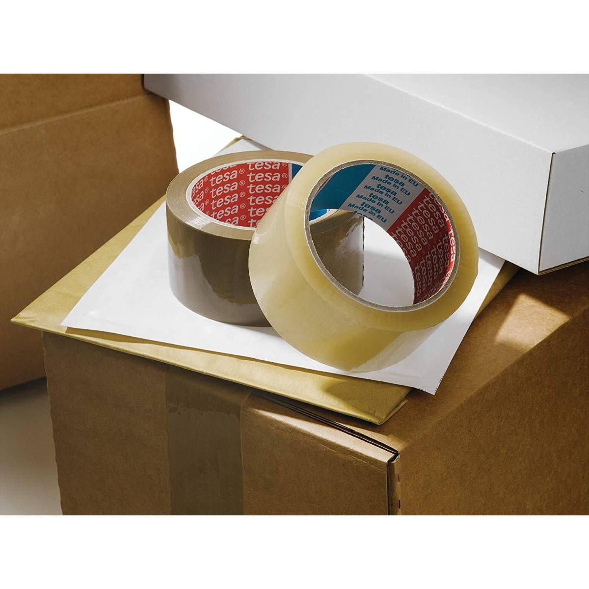 Tesa 57689-00000-00 nastro da imballo acrilico, svolgimento silenzioso, trasparente single 50 x 66