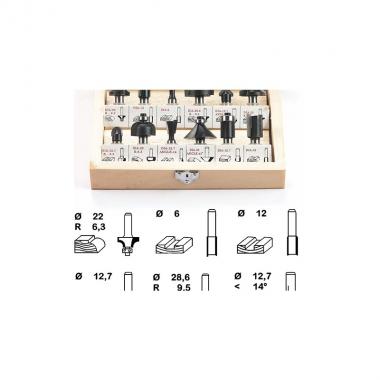 Set 12 frese in cofanetto per fresatrice verticale