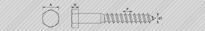 TIRAFONDO 4.8 10X90 ZINC. Cr3 CF. 50