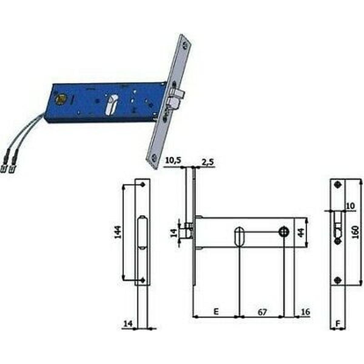 Serratura elettrica infilare omec art. 899/80