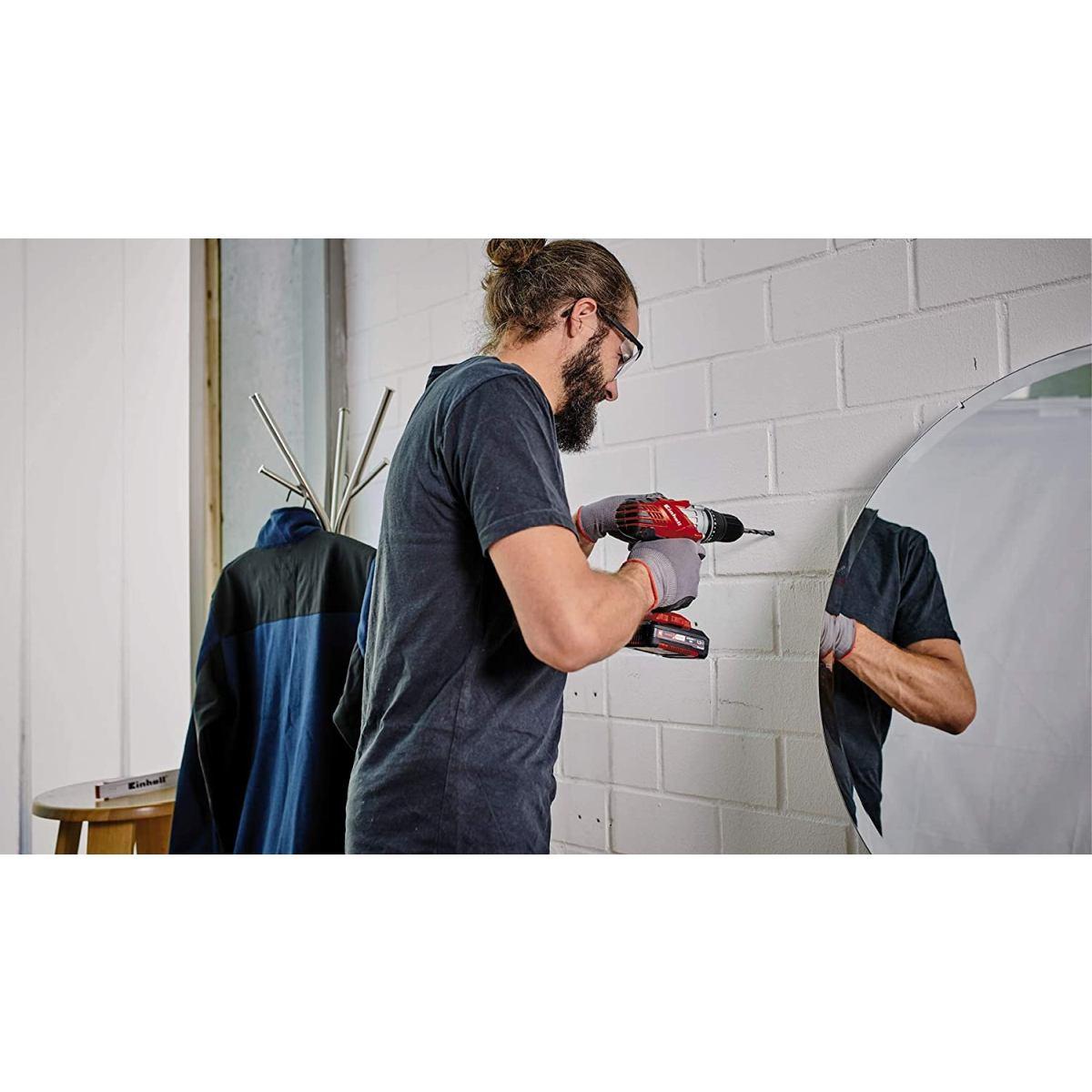 einhell 4513802 Trapano Avvitatore a Percussione a Batteria Te-CD, 18-2 Li-I-Solo, 18 V, Nero, Rosso, Set di 8 Pezzi Senza batteria