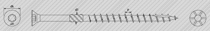 VITE CARPENTERIA IN LEGNO TSP CON ALETTE AUTOPER. CON TYPE 17 CON INSERTO TX 40 8X300/80 ZINC. NERA Cr3 CF. 100