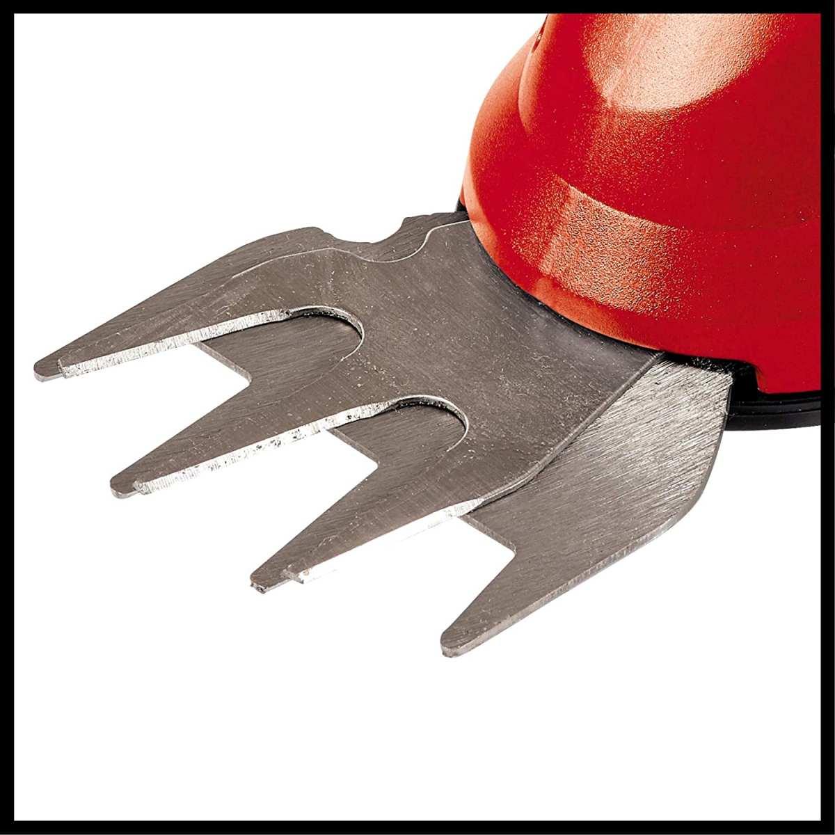 Einhell tagliasiepe a batteria 3,6v 1,5 ah, lama erba 70 mm, tagliasiepi 100 mm, rosso senza manico telescopico