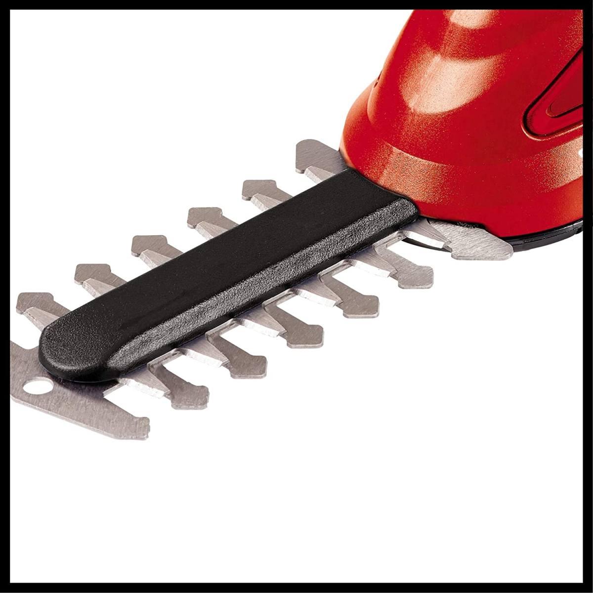 Einhell tagliasiepe a batteria 3,6v 1,5 ah, lama erba 70 mm, tagliasiepi 100 mm, rosso senza manico telescopico