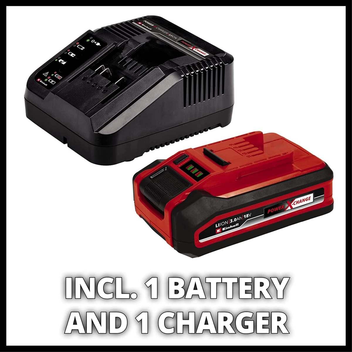 Einhell 3413155 Tagliaerba a Batteria, 18 V, Rosso/Nero &GE-CT 18 Li Solo Tagliabordi, 18 V, Rosso, Senza Batteria e Caricabatteria