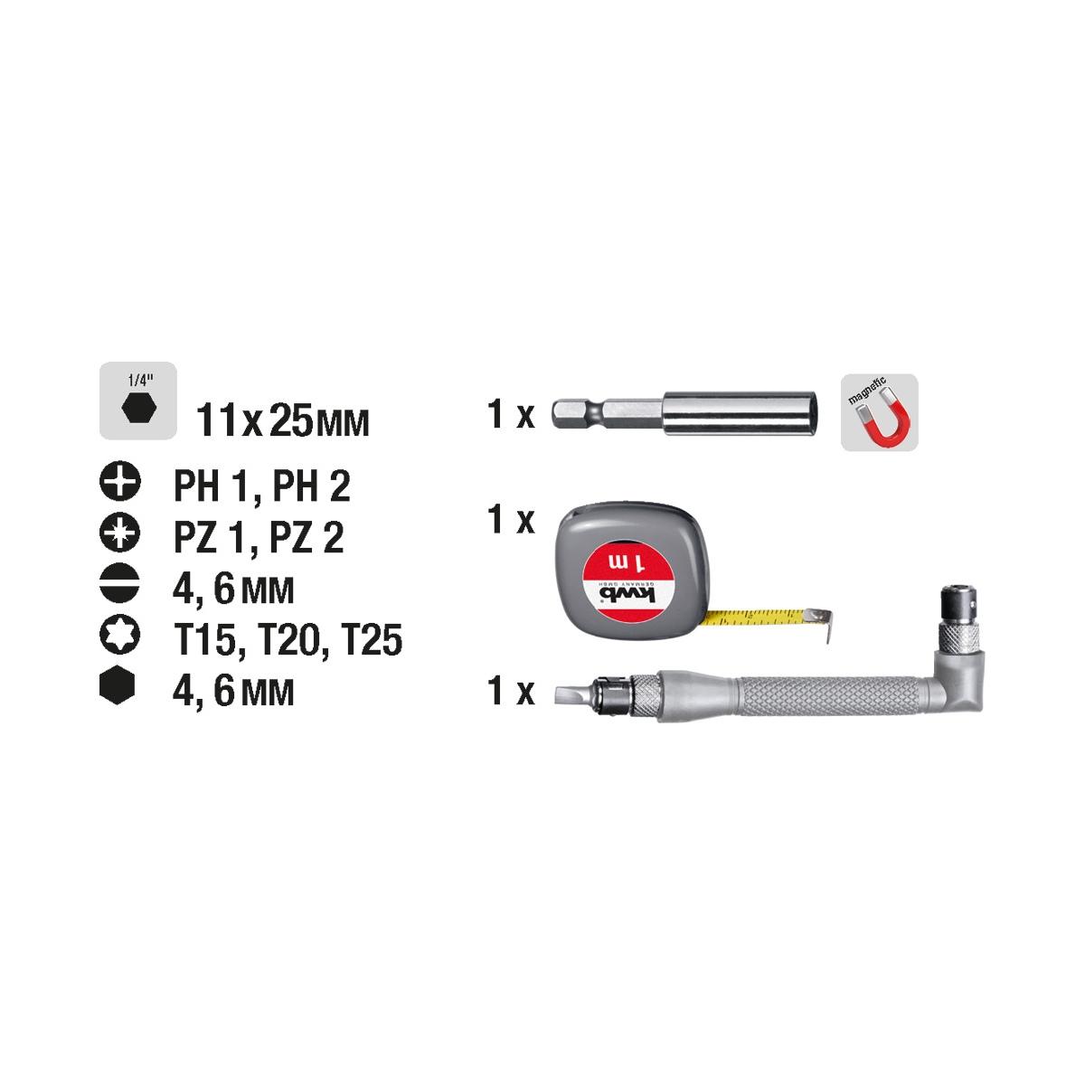 Set bit in box 14 pezzi con impugnatura angolare bolla e flessometro