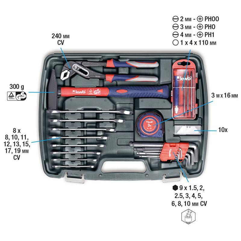 Valigetta utensili in plastica set 65 pezzi