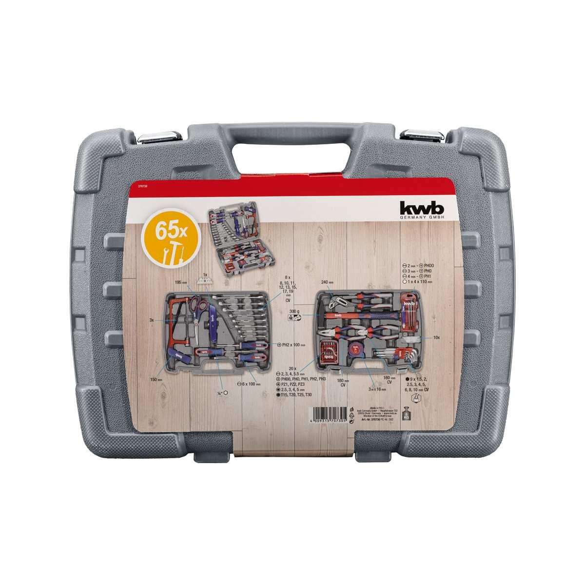 Valigetta utensili in plastica set 65 pezzi