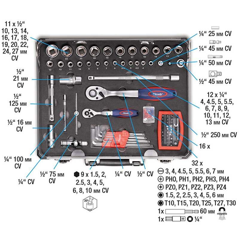 Valigetta utensili alluminio 129 pezzi