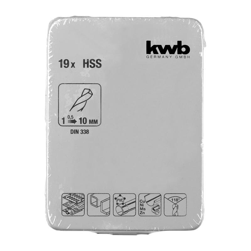 Set 19 punte elicoidali HSSbox