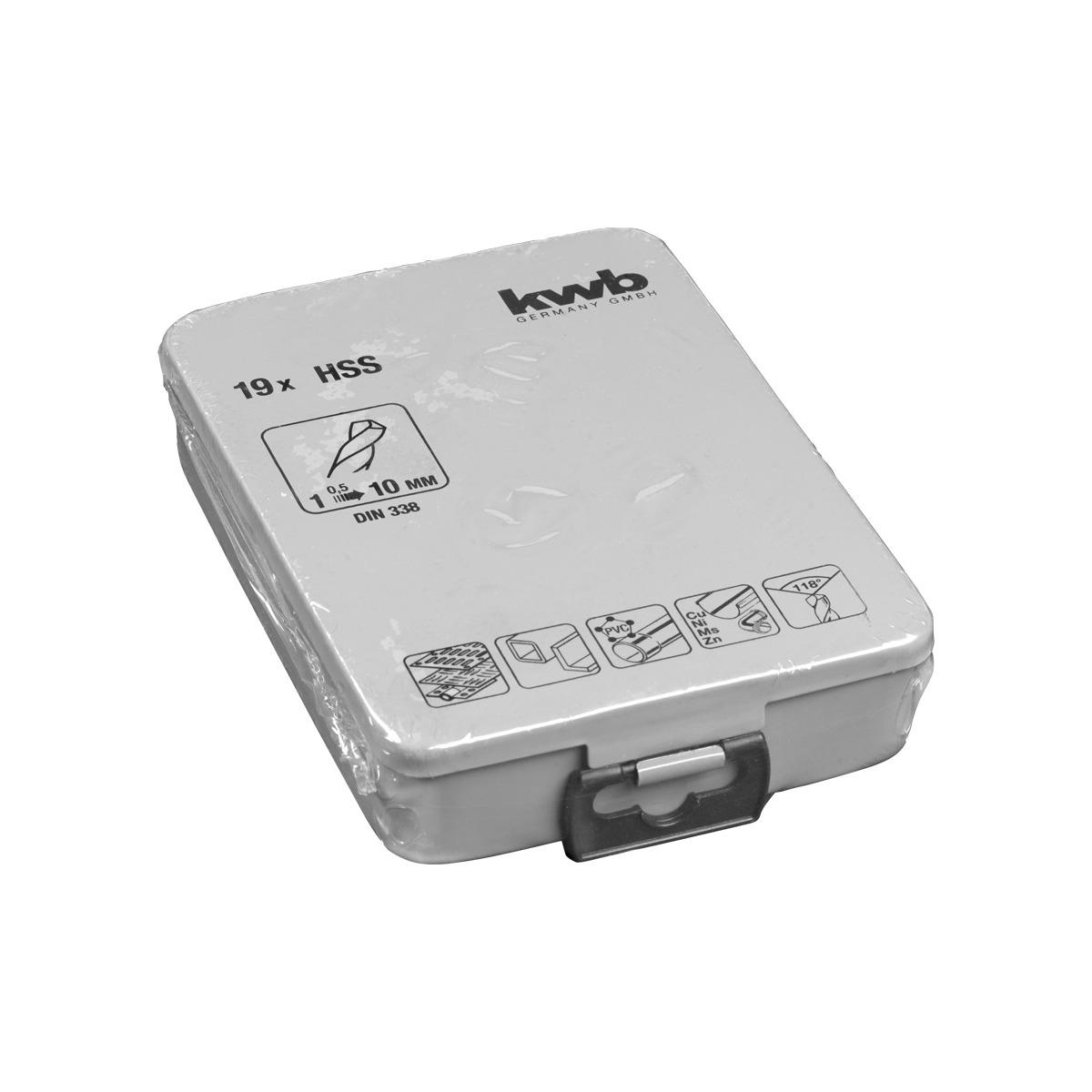 Set 19 punte elicoidali HSSbox