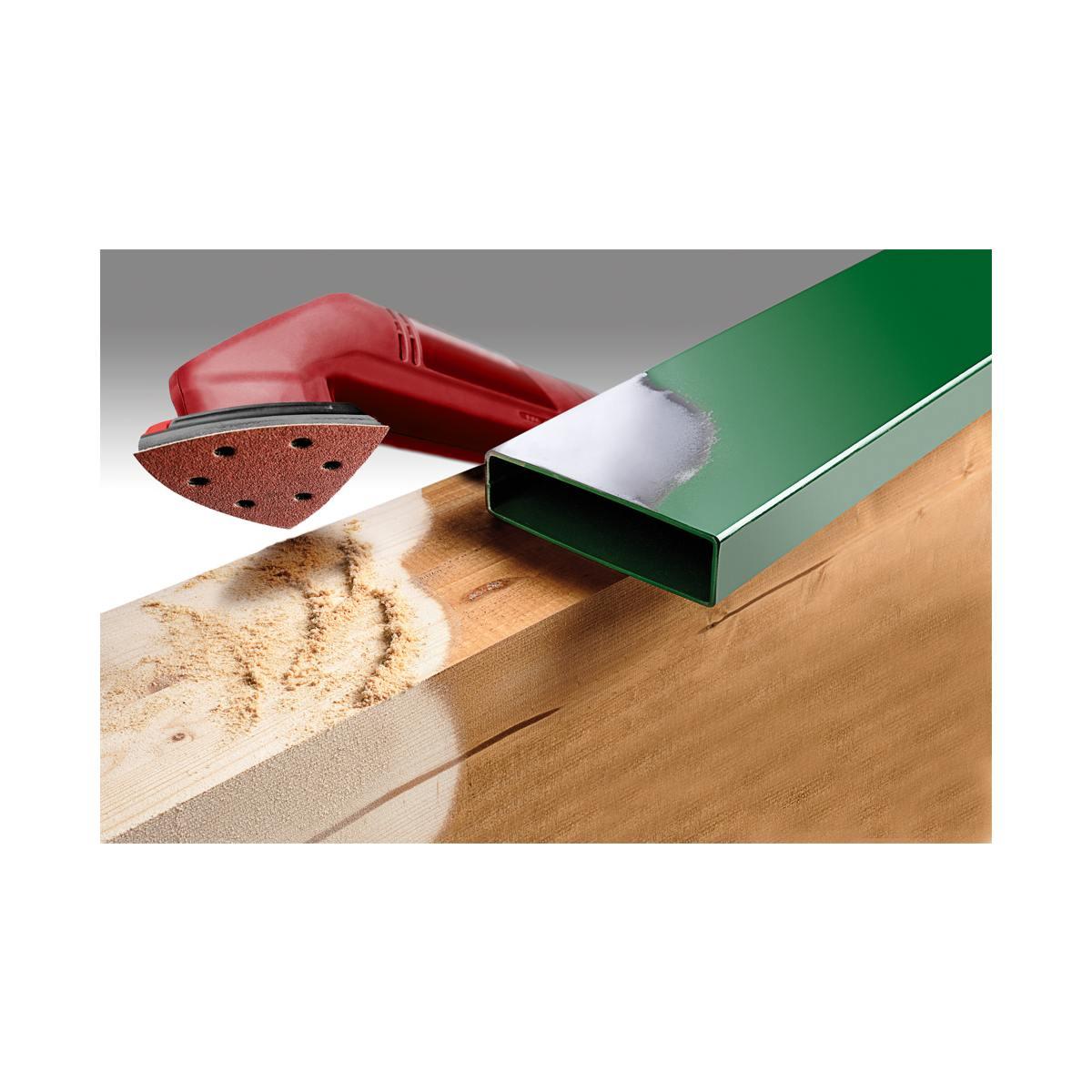 Set fogli abrasivi velcro a delta per legno e metallo 5 pezzi - 93 mm - assortiti - forati