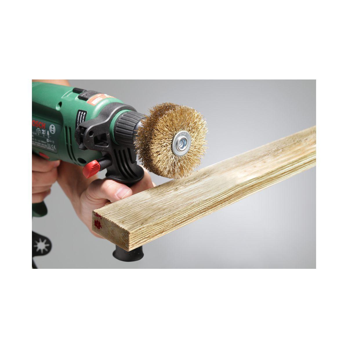 Spazzola per strutturare legno, filo di acciaio HSS ottonato 80