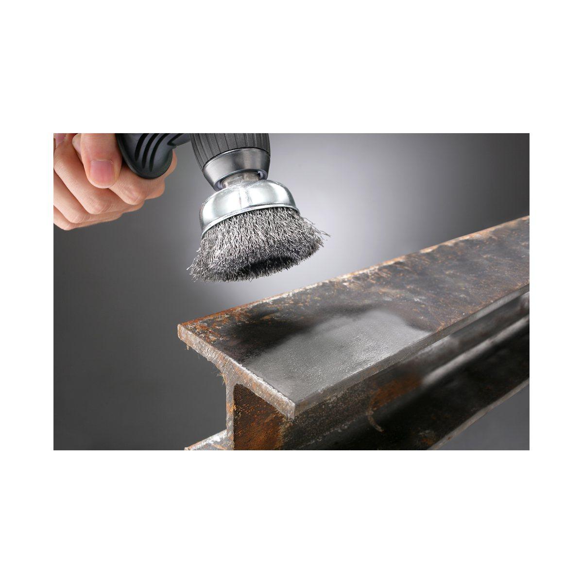 Spazzola a tazza, ultrapesante, filo di acciaio HSS, ondulata 50