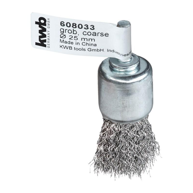 Spazzola a pennello, filo di acciaio HSS, ondulato 25