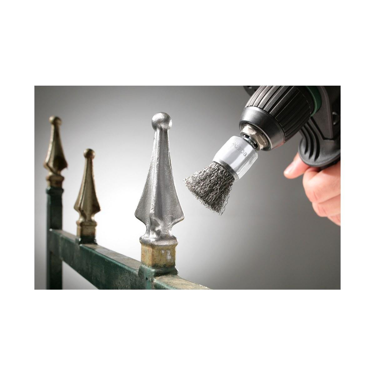 Spazzola a pennello, filo di acciaio HSS, ondulato 25