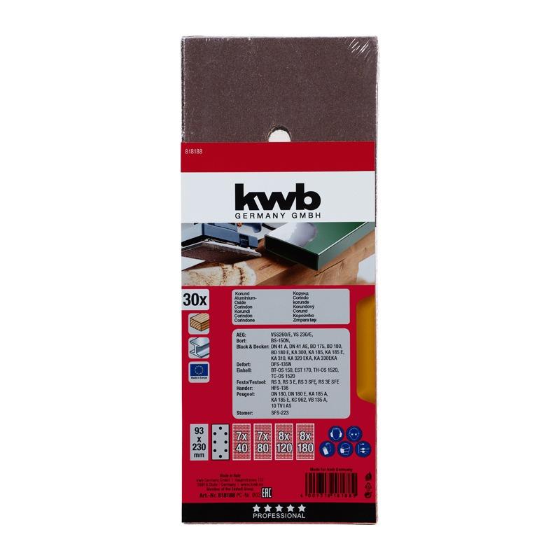 Set fogli abrasivi per legno e metallo 30 pezzi - 93 x 230 mm - assortiti