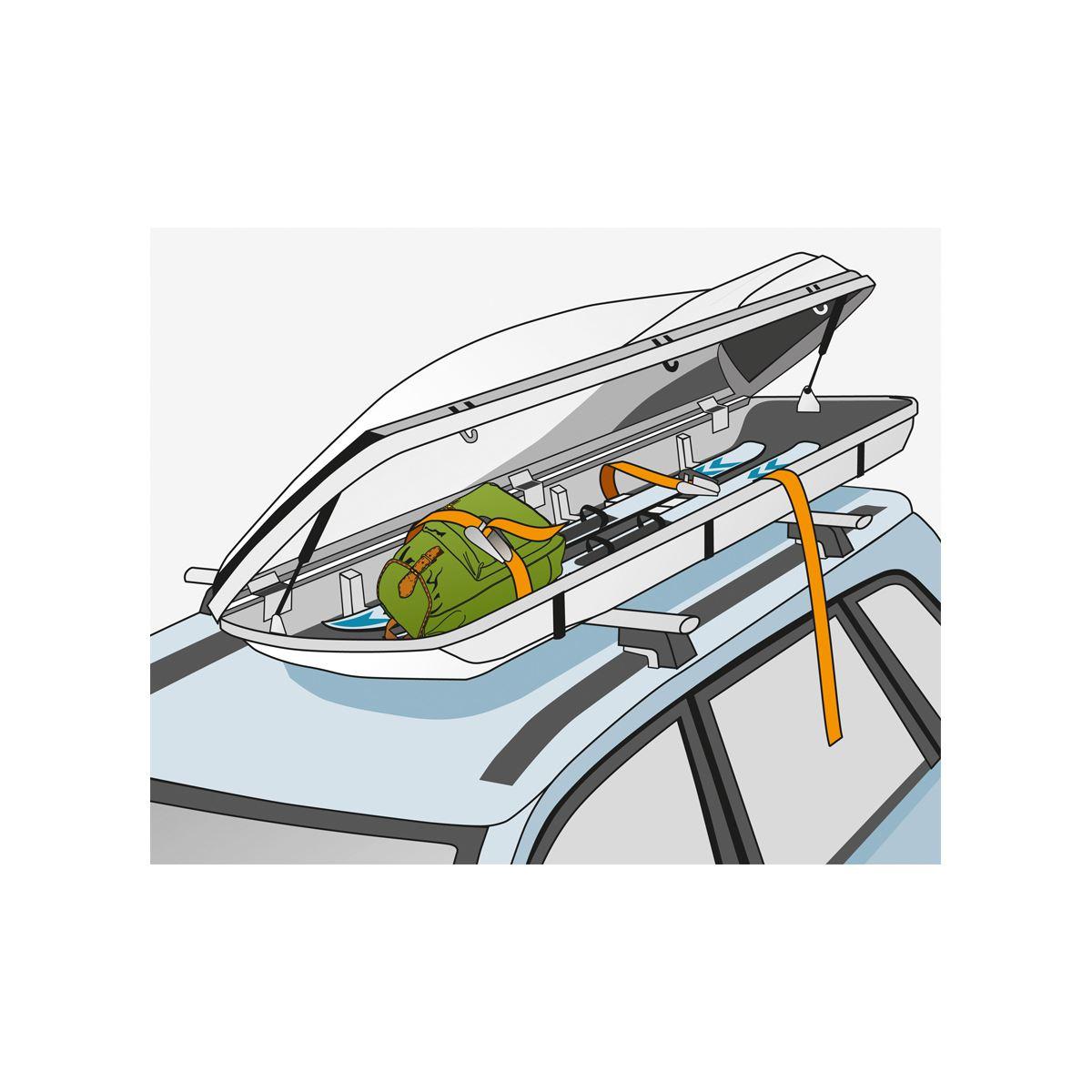 Cinghia con tirante a cricchetto e due ganci