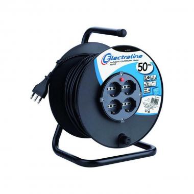 Avvolgicavo 50 mt. 4bp. schuko c.mmq3x1,5