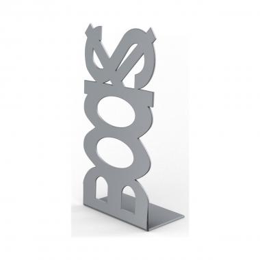 Fermalibro in acciaio mod. books argento