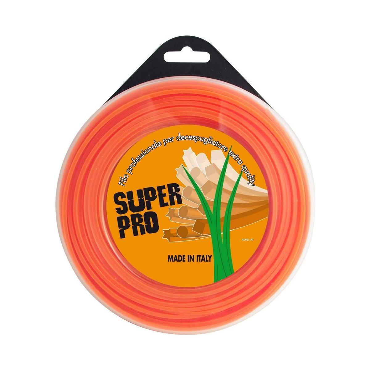 Filo nylon professional decespugliatore quadro 4,0x25mt. aranc.