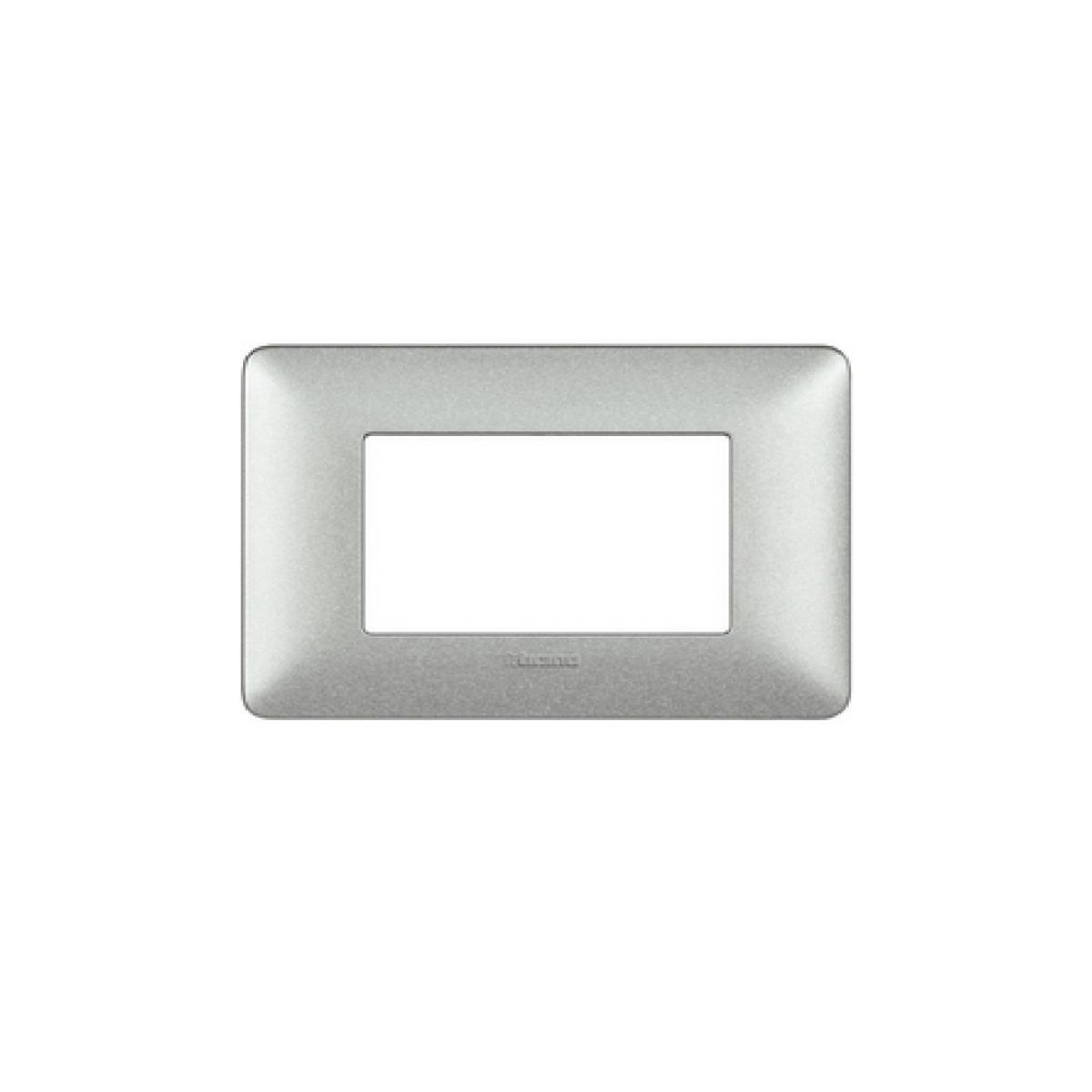 Placca life mod. living plast.  acciaio satinato 3p.