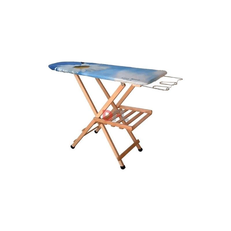 Asse da stiro in faggio 124x37 con poggiaferro a 3 regolazioni