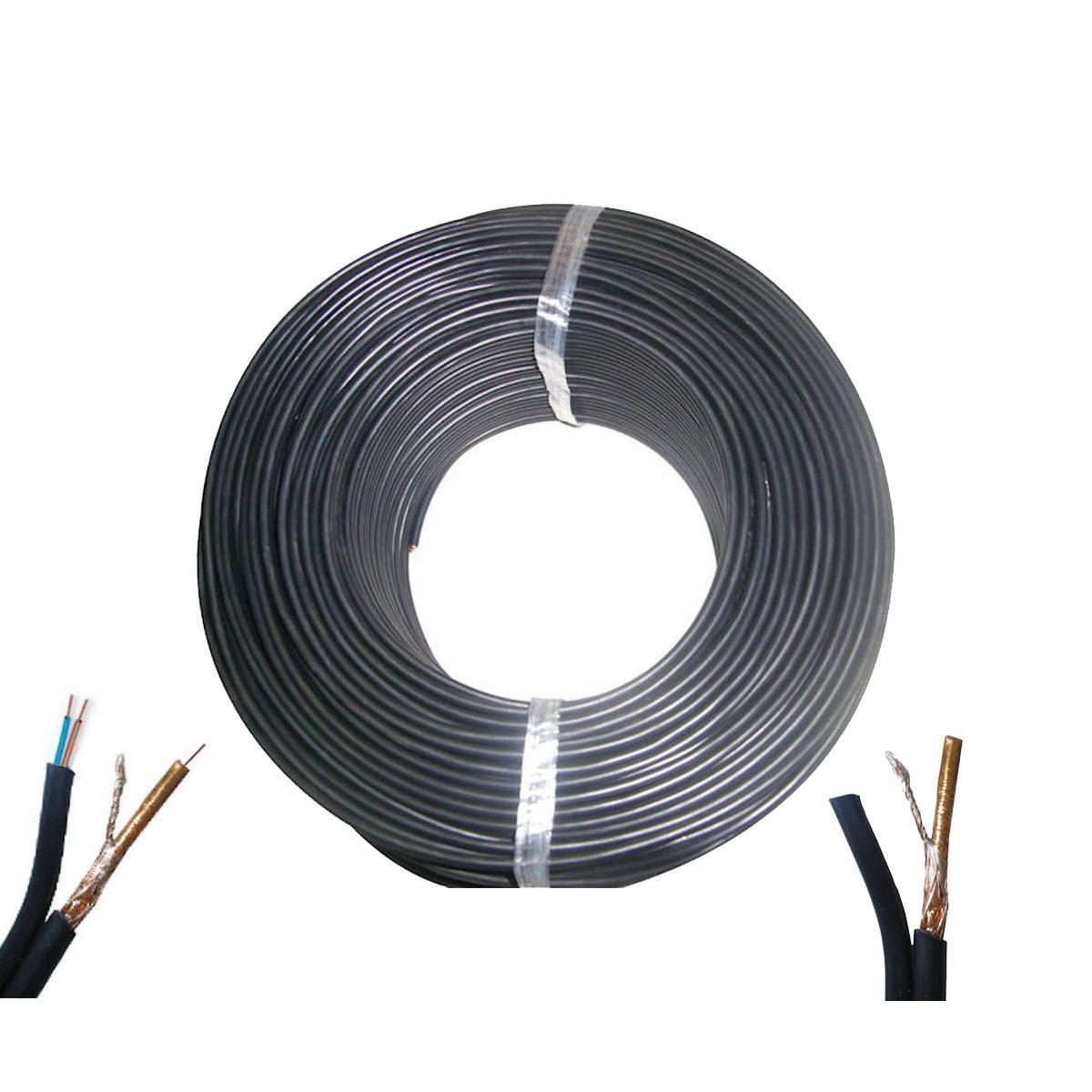 Cavo mini coassiale + alimentazione 100mt 2x0,75