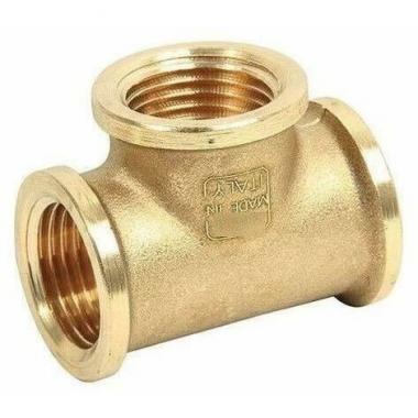 RACCORDO A TEE OTTONE GIALLO FF 3/4"