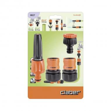 LANCIA CON GETTO REGOLABILE 2 FUNZIONI E RACCORDI STARTER KIT 3/4" BLISTER