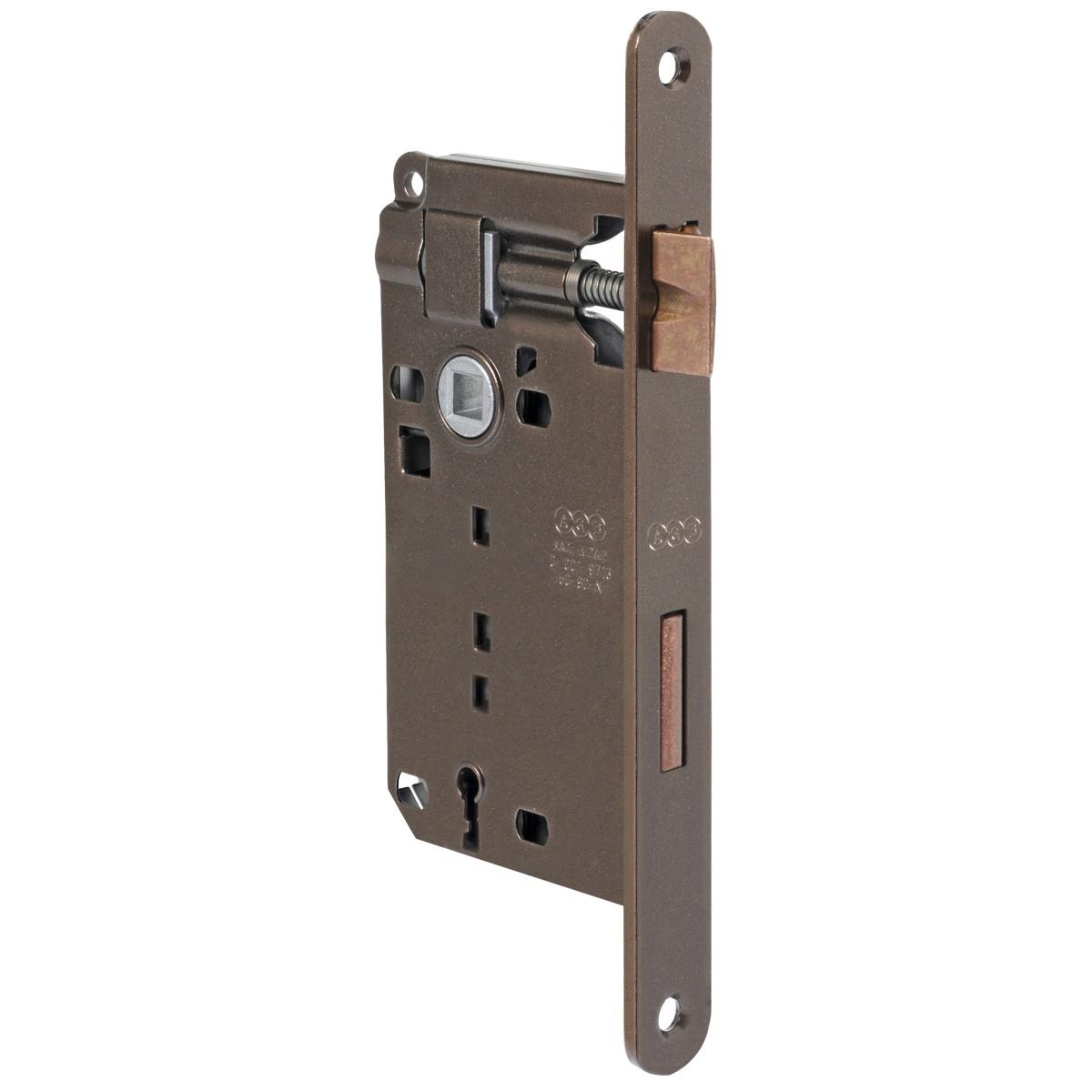Serratura infilare patent bordo retto 60 bronz