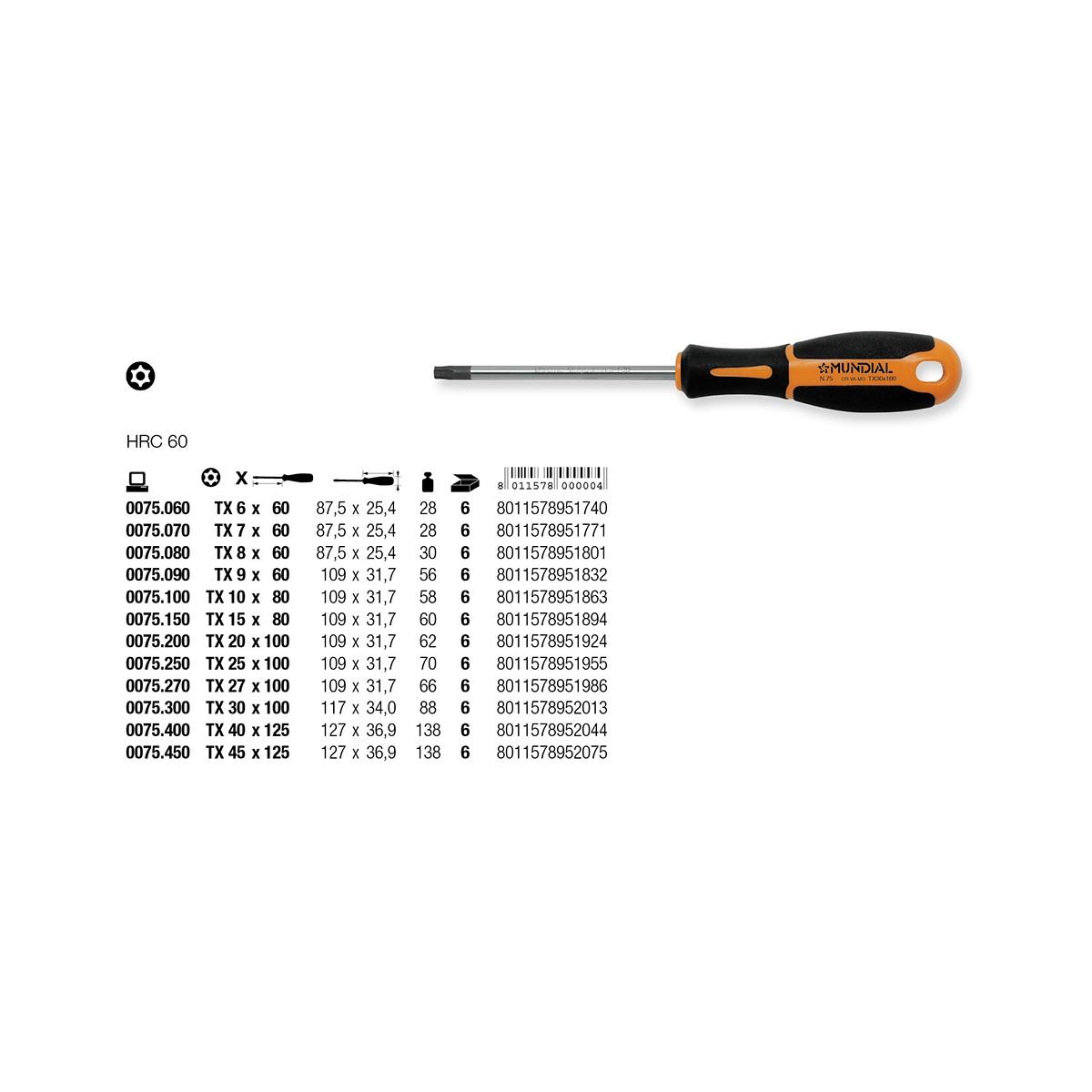 Giravite torx tx t25x100