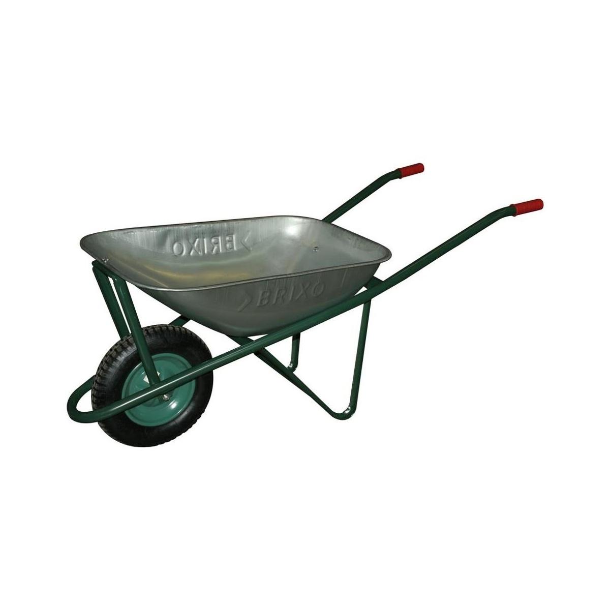Carriola tubolare con vasca zincata ruota perno lungo