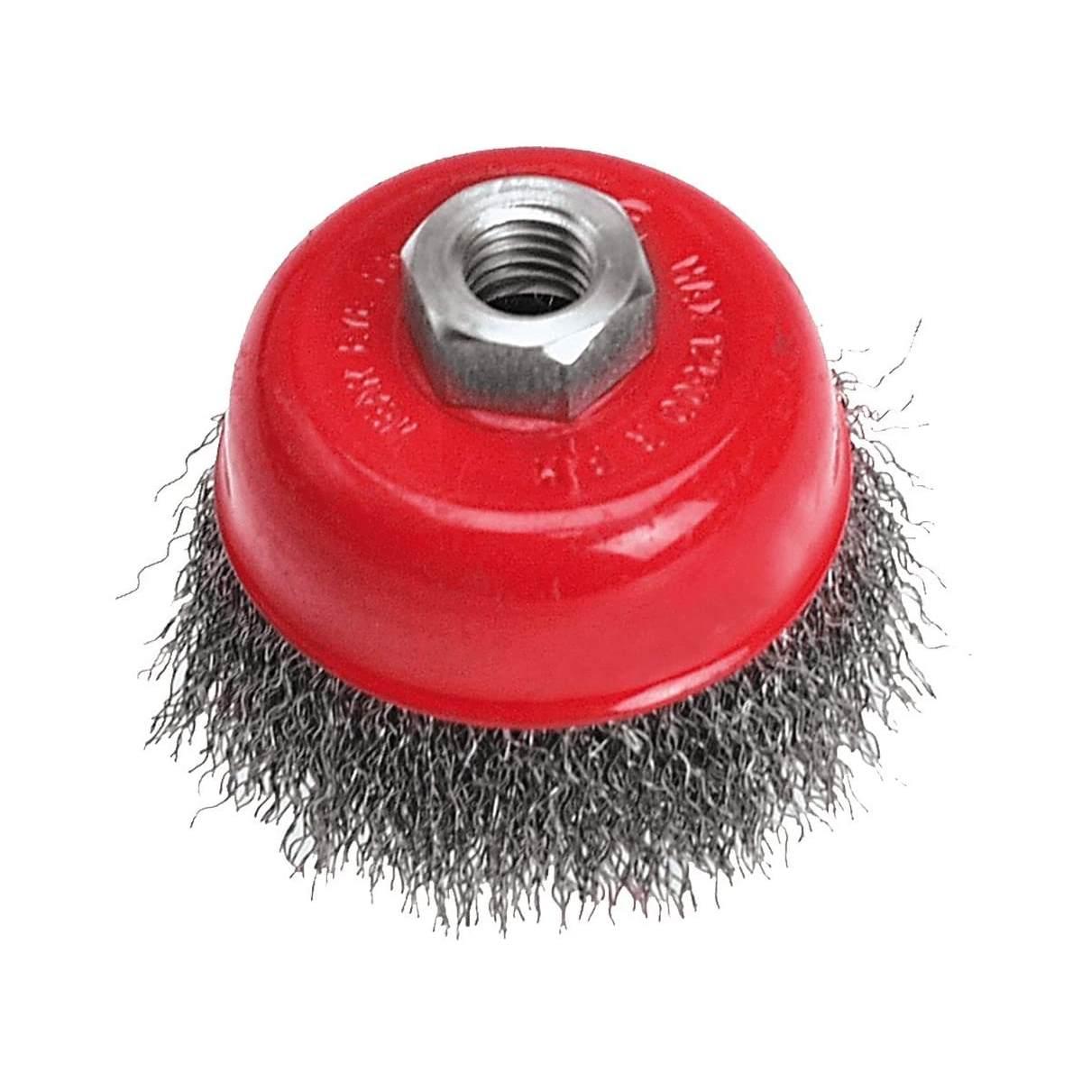 Spazzola a tazza d75 fili acciacio ondul