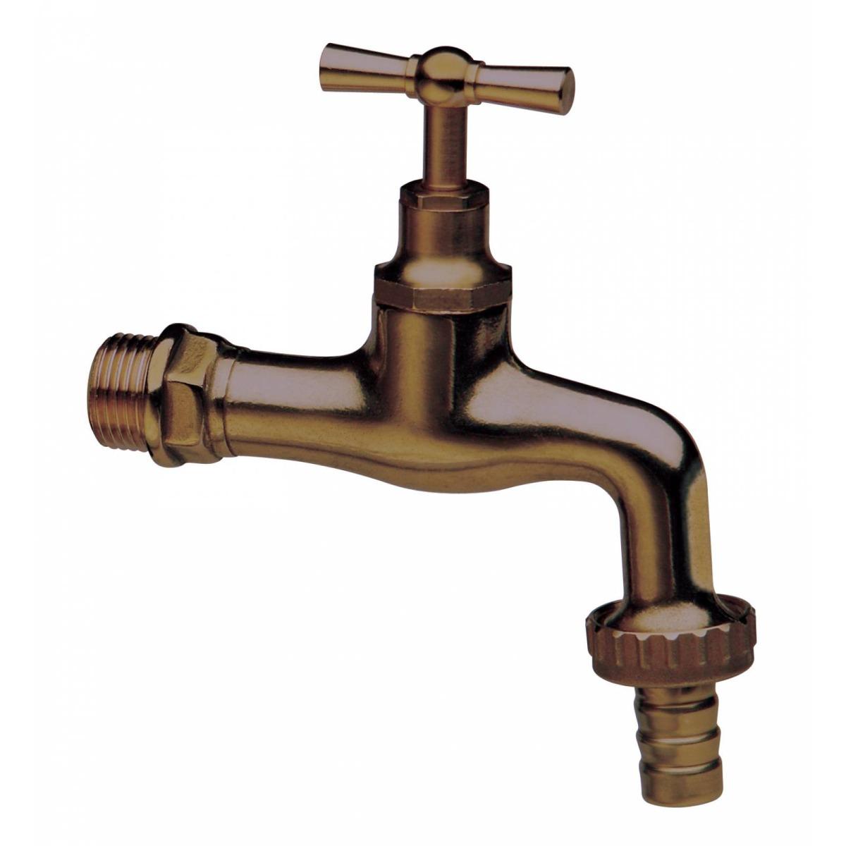 Rubinetto in ottone anticato con portagomma 1/2