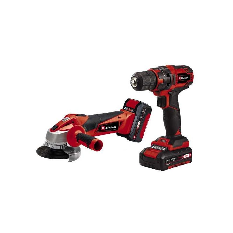 Set utensili a batteria 18v trapano avvitatore 1500mah e smerigliatrice 3000mah tc-tk 18 li kit