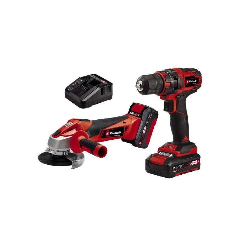 Set utensili a batteria 18v trapano avvitatore 1500mah e smerigliatrice 3000mah tc-tk 18 li kit