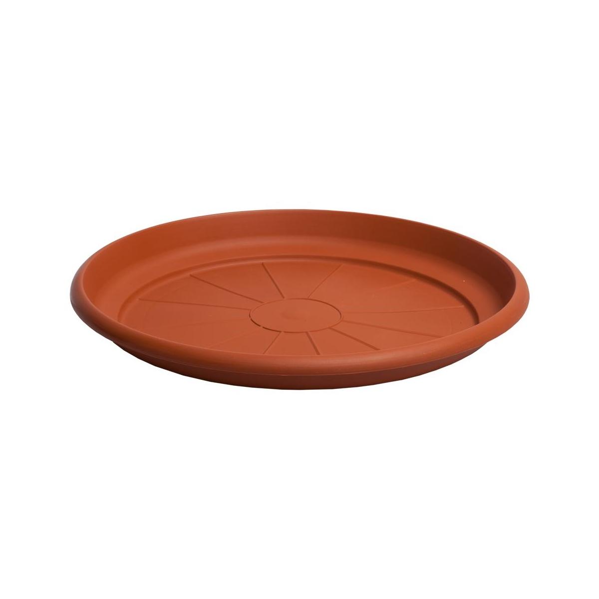 Sottovaso tondo in pvc colore terracotta cm. 46