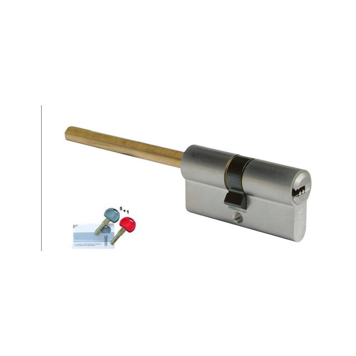 Cilindro profilo europeo con predisposizione pomolo con chiave da cantiere + 3 chiavi aggiuntive mm.30+30