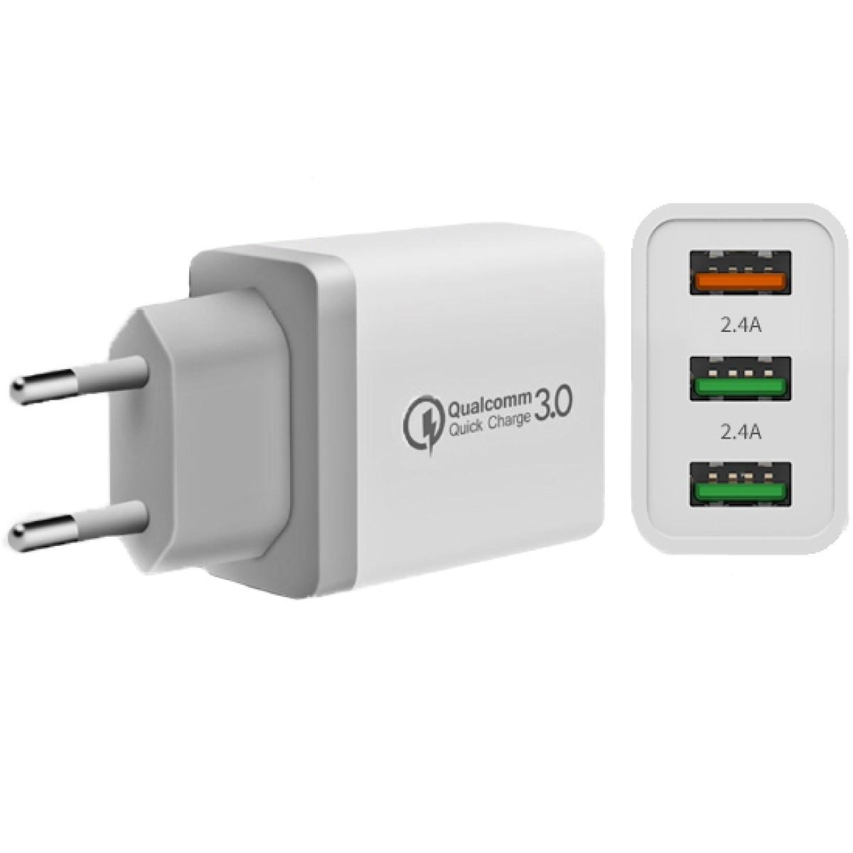 Carica batteria da muro 3 usb 3,4 a