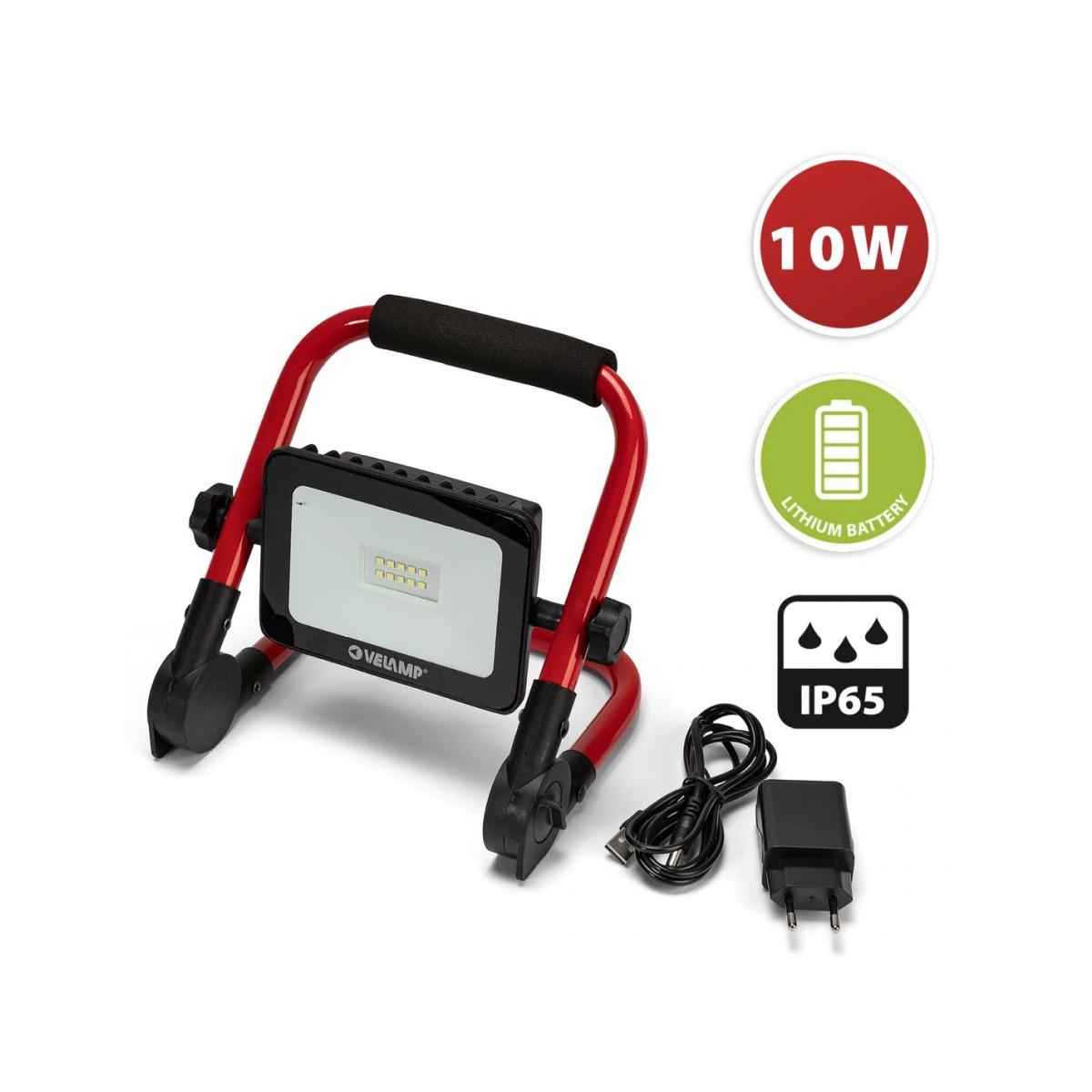 Proiettore a led ricaricabile 10 w