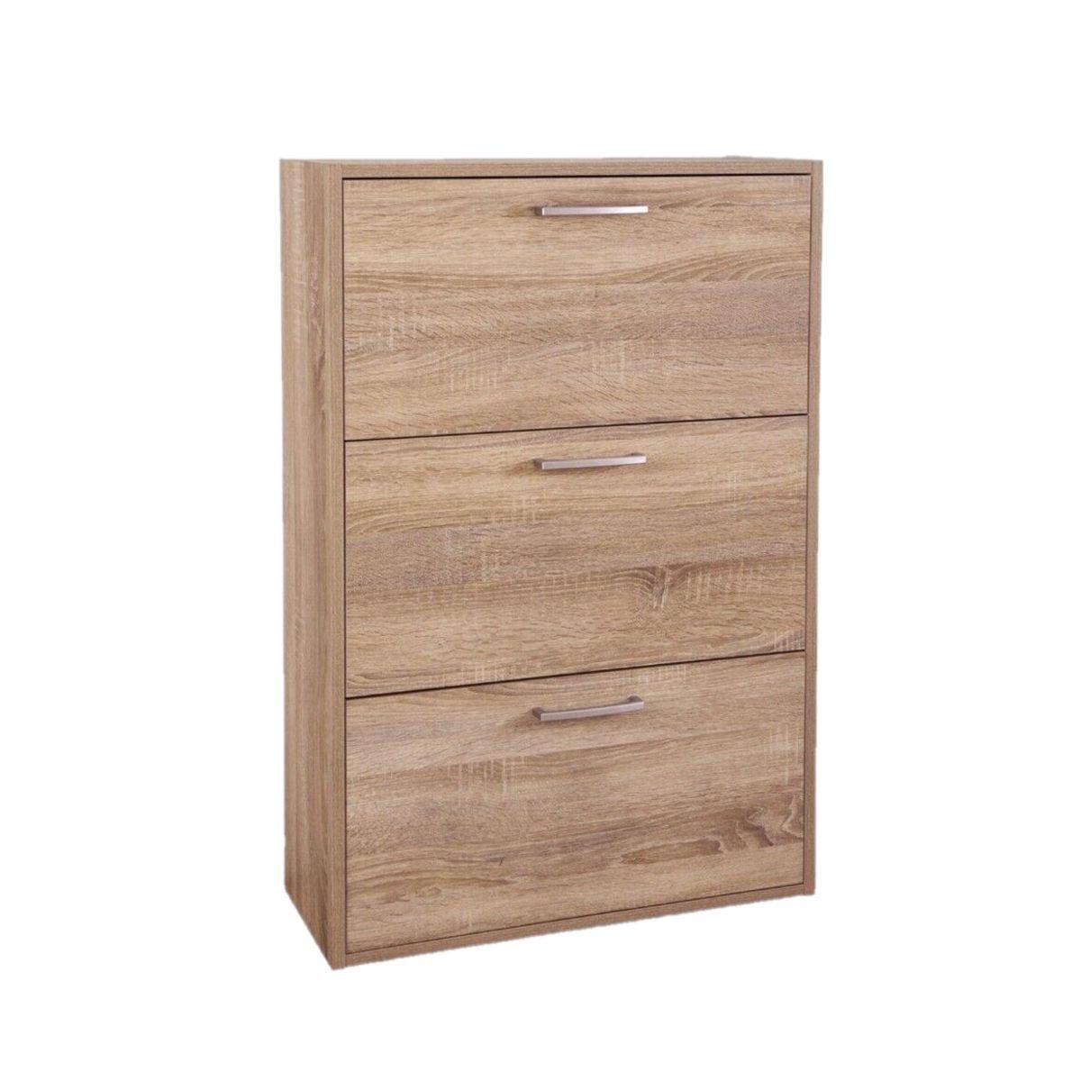 Scarpiera 3 ribalte doppie colore rovere  25x65x99,6