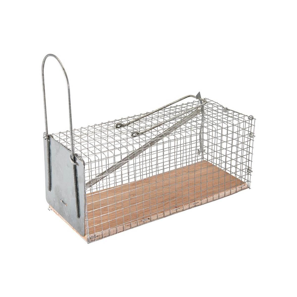 Trappola per topi mod. grande gabbia legno/ferro cm.12x24h.8