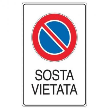 Cartello sosta vietata formato a4