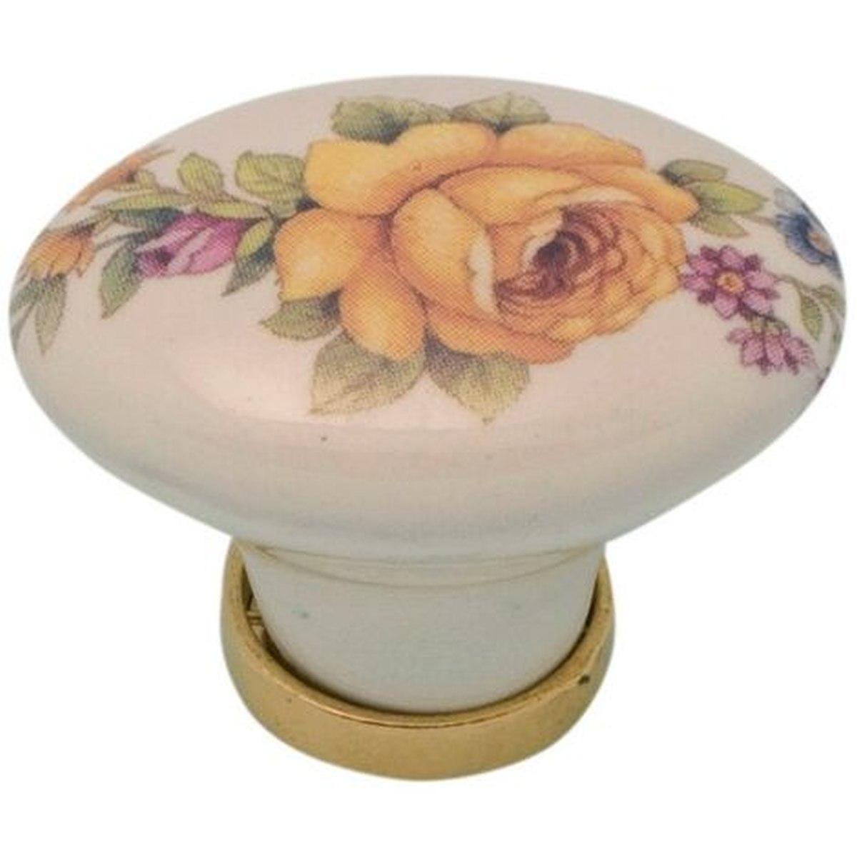 Pomolo per mobile in porcellana ovale fig.18